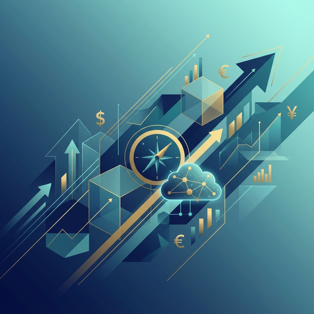 Financial analytics and business growth illustration